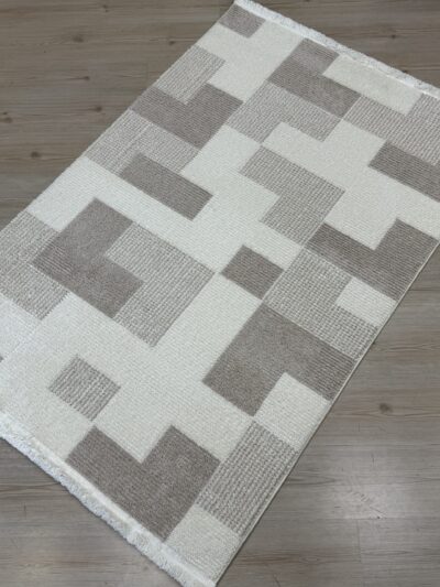 Halıevim Cordoba CD03 Vizon Beyaz İskandinav Bohem Halı