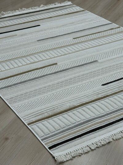 Halıevim Perla PE03 Bej Bej İskandinav Bohem Halı