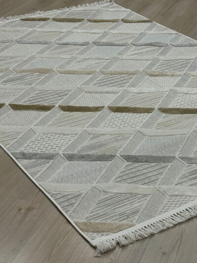 Halıevim Perla PE01 Bej Krem İskandinav Bohem Halı