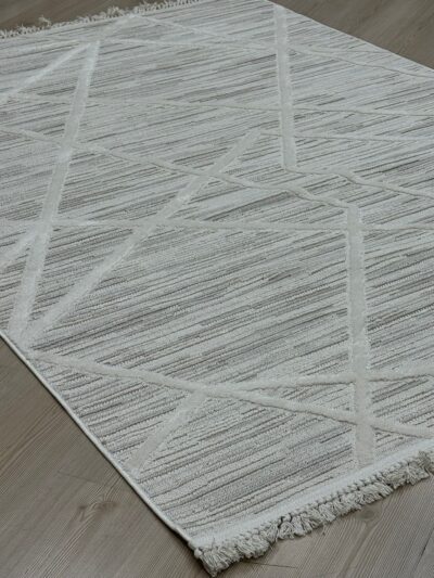 Halıevim Perla PE04 Krem Krem İskandinav Bohem Halı